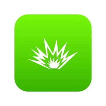 Nuclear explosion icon digital green Stock Illustration