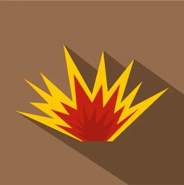 Nuclear explosion icon, flat style Stock Illustration