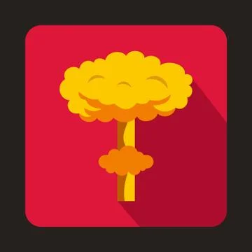 Nuclear explosion icon, flat style 스톡 일러스트