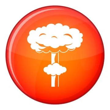 Nuclear explosion icon, flat style Stock Illustration