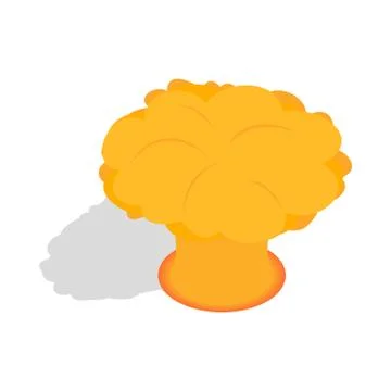 Nuclear explosion icon, isometric 3d style Stock Illustration