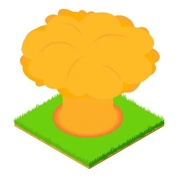 Nuclear explosion icon, isometric style Stock Illustration