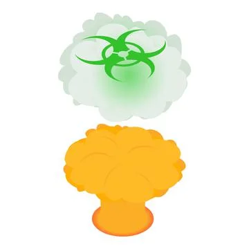 Nuclear explosion icon isometric vector. Atomic bomb explosion radioactive cloud Illustrazione stock
