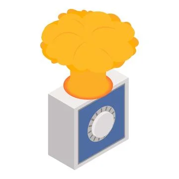 Nuclear explosion icon isometric vector. Atomic bomb explosion radioactive cloud Illustrazione stock