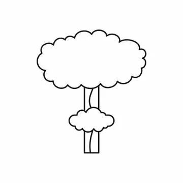 Nuclear explosion icon, outline style Stock Illustration