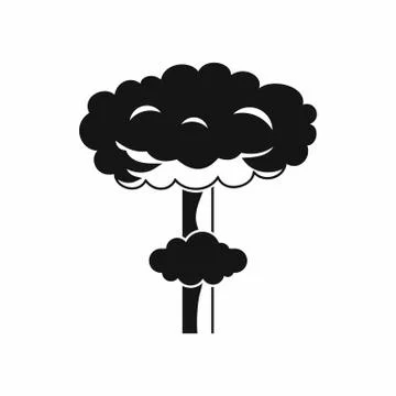 Nuclear explosion icon, simple style Stock Illustration