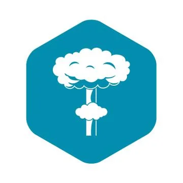 Nuclear explosion icon, simple style Stock Illustration