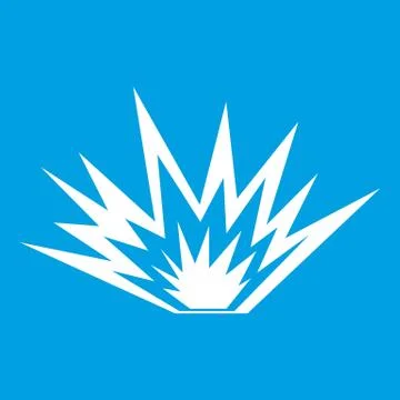 Nuclear explosion icon white Stock Illustration
