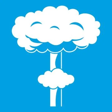 Nuclear explosion icon white Illustrazione stock