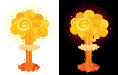 Nuclear Explosion Stock Illustration