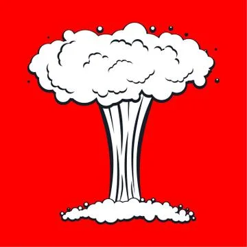 Nuclear explosion isolated. War. large red explosive chemical mushroom. Stock Illustration