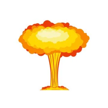 Nuclear explosion isolated. War. large red explosive chemical mushroom. Stock Illustration