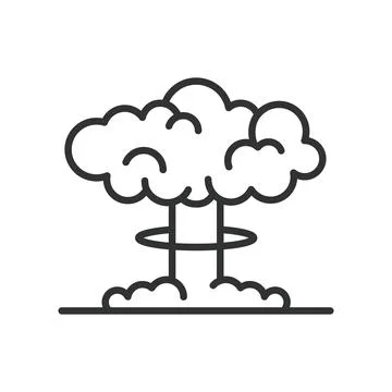 Nuclear explosion, in line design. Nuclear, Explosion, Blast, Bomb, Detonation Illustrazione stock