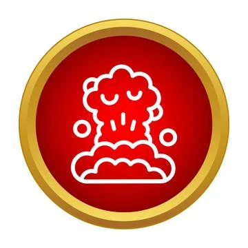 Nuclear explosion mushroom cloud icon representing danger Stock Illustration