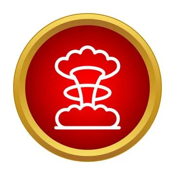 Nuclear explosion mushroom cloud icon symbolizing destruction Stock Illustration