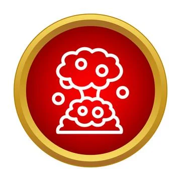 Nuclear explosion mushroom cloud icon representing danger Stock Illustration