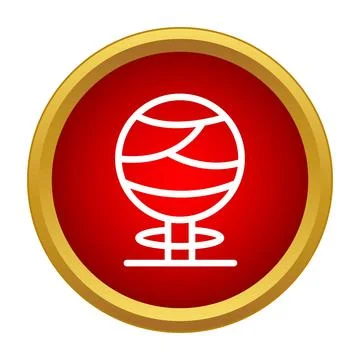 Nuclear explosion mushroom cloud icon on red circle Stock Illustration