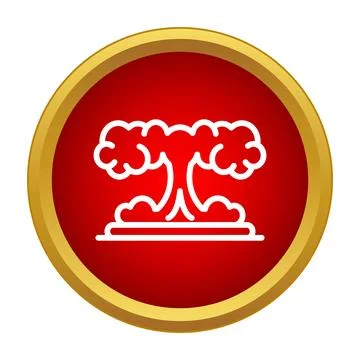 Nuclear explosion mushroom cloud icon representing danger and war Stock Illustration