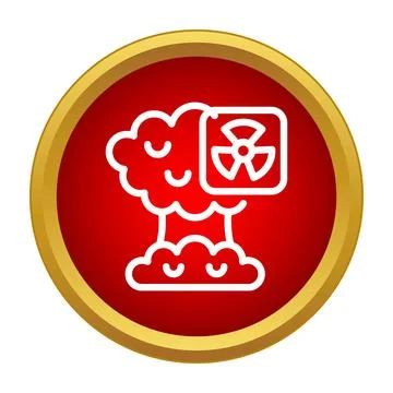 Nuclear explosion mushroom cloud with radiation symbol Stock Illustration