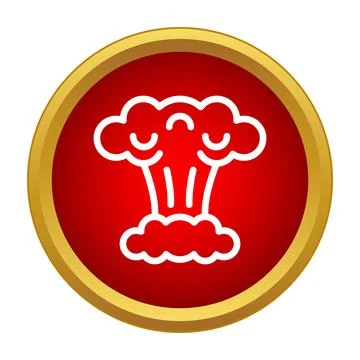 Nuclear explosion mushroom cloud simple icon design 스톡 일러스트