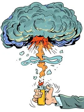 Nuclear explosion mushroom Consequences of just one action. High-quality and Stock Illustration