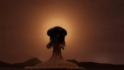 Nuclear explosion, nuclear weapons test, weapons of mass destruction. イラスト素材