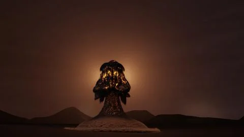 Nuclear explosion, nuclear weapons test, weapons of mass destruction. イラスト素材