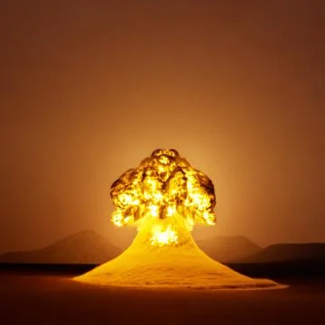 Nuclear explosion, nuclear weapons test, weapons of mass destruction. 스톡 일러스트