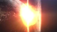 Nuclear Explosion Outer Space View Stock Footage