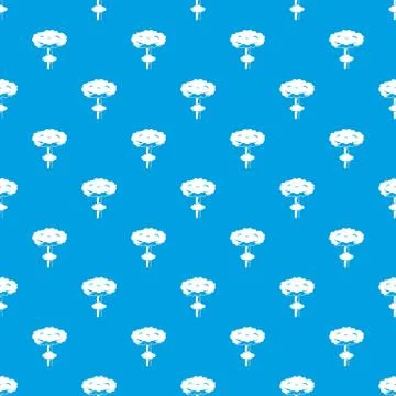 Nuclear explosion pattern seamless blue イラスト素材