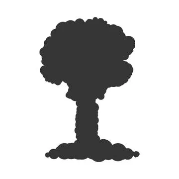 Nuclear explosion sign illustration. Vector. Black icon on white background. Stock Illustration