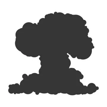 Nuclear explosion sign illustration. Vector. Black icon on white background. Illustrazione stock
