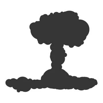 Nuclear explosion sign illustration. Vector. Black icon on white background. Illustrazione stock