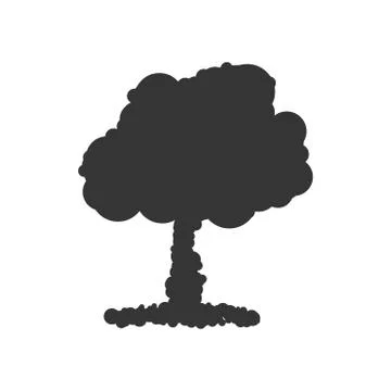 Nuclear explosion sign illustration. Vector. Black icon on white background. Stock Illustration