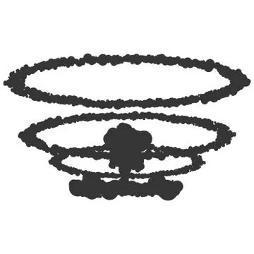 Nuclear explosion sign illustration. Vector. Black icon on white background. Stock Illustration