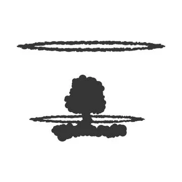 Nuclear explosion sign illustration. Vector. Black icon on white background. Illustrazione stock
