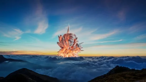 Nuclear explosion v2 Stock Footage 157809335