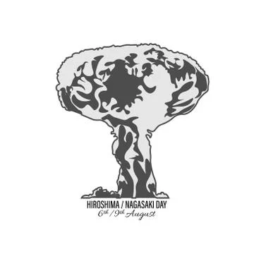 Nuclear explosion vector illustration isolated on white background. Internati Illustration