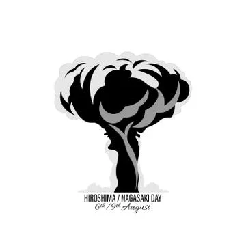 Nuclear explosion vector illustration isolated on white background. Internati Illustrazione stock