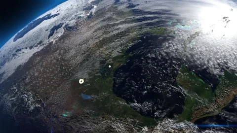 Nuclear explosions on planet earth view from space . animated simulation of e Stock-Footage 200996852