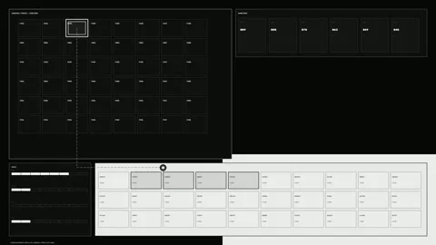 Nuclear Facility Control Panel HUD Seamless Loop Stock Footage 342277772