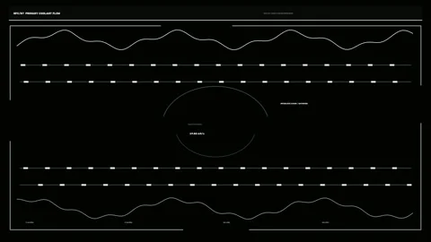 Nuclear Facility Control Panel HUD Seamless Loop Stock Footage 342278378