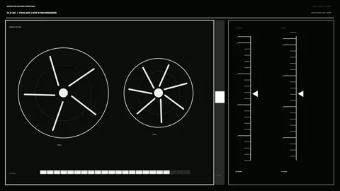 Nuclear Facility Coolant Loop Control HUD Seamless Loop Stock Footage 342277428