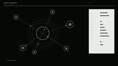 Nuclear Facility Equipment Status HUD Seamless Loop Stock Footage 342278854