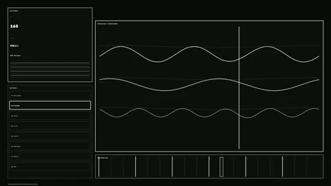 Nuclear Facility Startup Rate Control HUD Seamless Loop Stock Footage 342277770