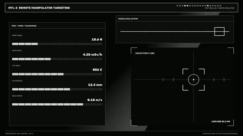 Nuclear Facility Warning System HUD Seamless Loop Stock Footage 342279399