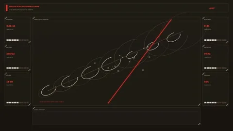Nuclear Fallout Projection HUD Seamless Loop Stock Footage 342332552