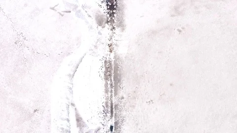 Nuclear fallout white landscape dirty snow surface Stock Footage 114569183