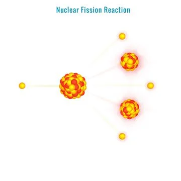 Nuclear fission reaction vector image. Illustration Stock Illustration