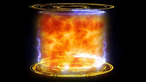 Nuclear fusion engine simulation of atomic collision to powerful  release m.. Stock Photos